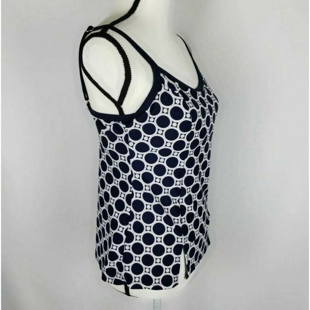 Tropical Escape Swimsuit Tankini Top Blue White M - Picture 4 of 8